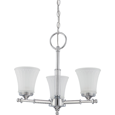 Nuvo Lighting 60/4266  Teller - 3 Light Chandelier with Frosted Etched Glass in Polished Chrome Finish